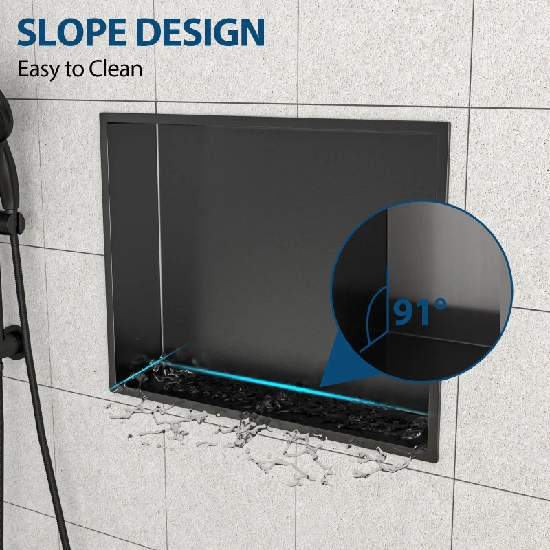 Stainless Steel Shower Niche 19 X 15 Gunmetal Black Wall