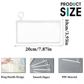 HUSHRICH 10Pcs Clear Pencil Case Transparent Pencil Case Exam Pencils Cases, Small Clear PVC Zipper Pencils Pouch for School Office and Travel See Through Pencil s Cases (22 X 13cm, Transparent)