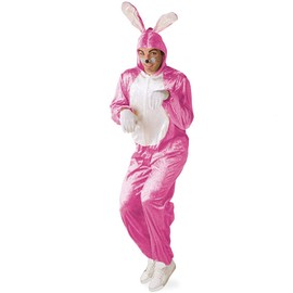 KarnevalsTeufel Adult Costume Rabbit in Pink/White Jumpsuit (XX-Large)