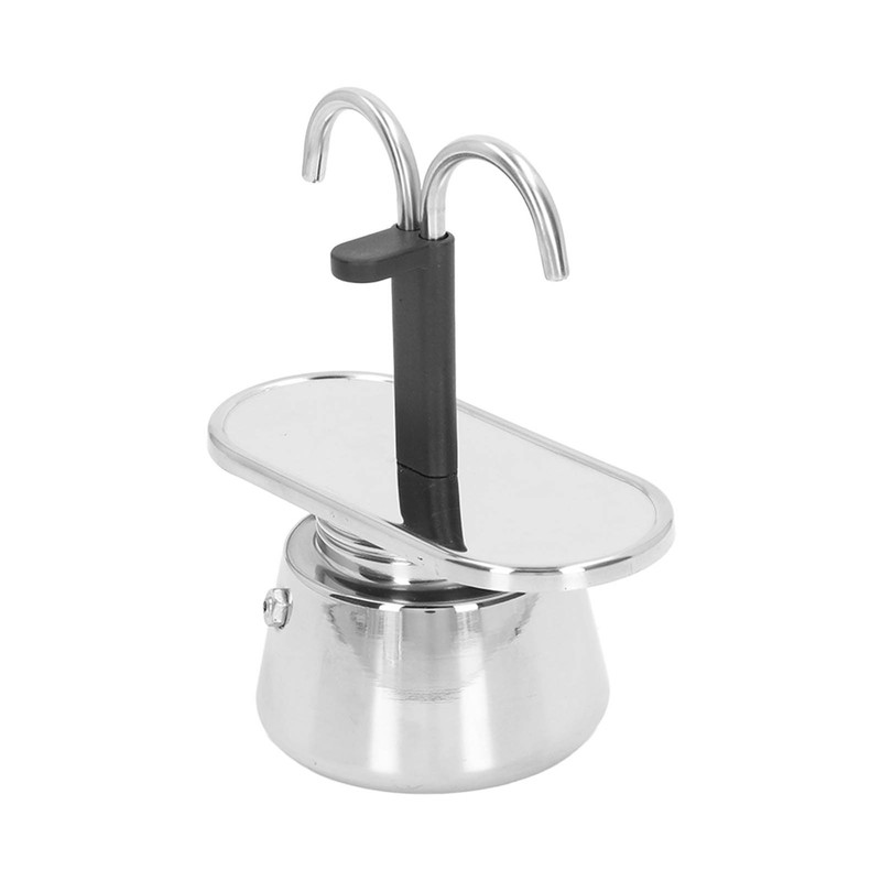 Moka Pot 100ml Dual Pipe Stainless Steel Durable Food Grade