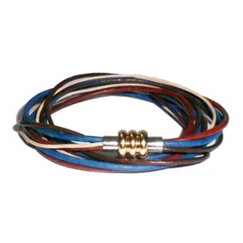 PRERNA Cords Craft ® Women's 3 Wrap Genuine Leather Bracelets, Blue Color, 55 cm, Genuine Leather Bracelets, Leather Bracelets, Bracelets