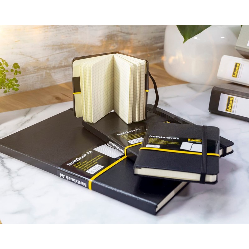 Idena 209284 DIN A5 notebook, FSC mix, ruled, cream-coloured paper,
