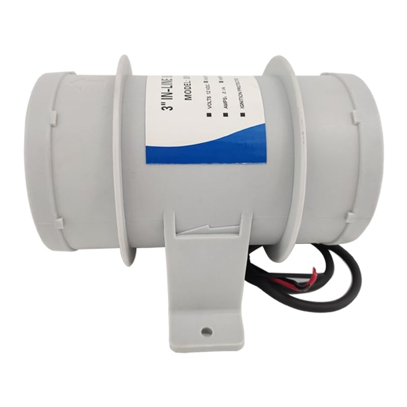 ISURE MARINE 3 inch Inline Blower,12V Silent Blower Marine Bilge