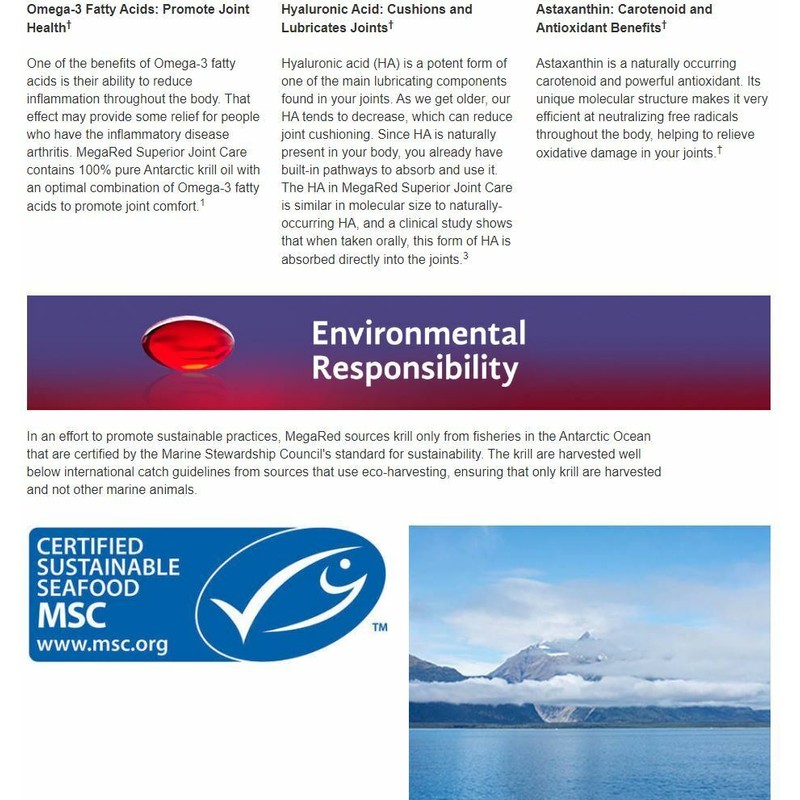 SCHIFF MegaRed Superior Joint Care, Omega-3 Krill Oil+HA+Astaxan