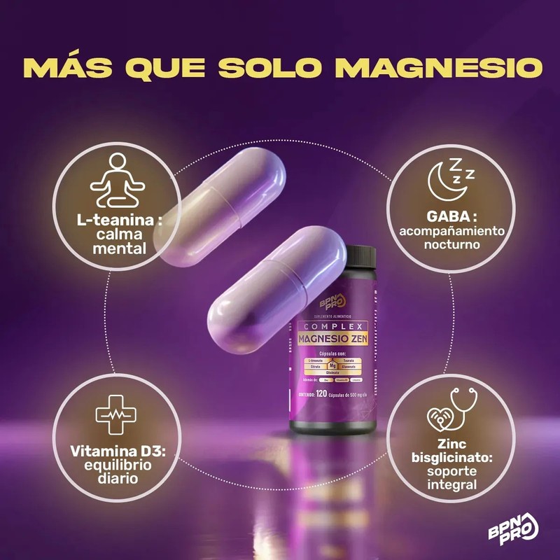 Magnesio Nocturno Complex Zen 360 capsulas para 6 Meses con