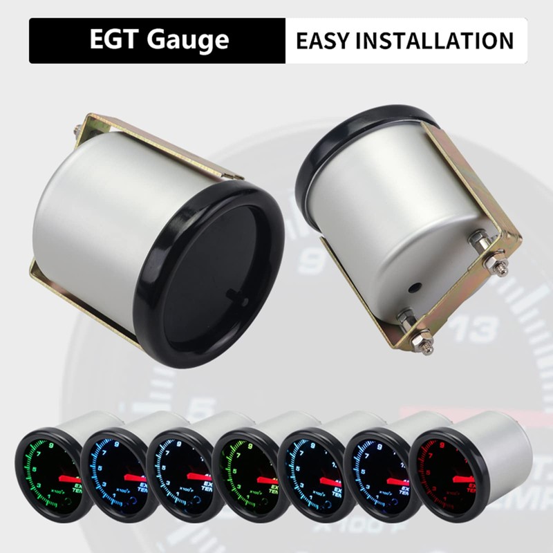 Exhaust Gas Temperature Gauge, 7 Color Series 0-1500°F Pyrometer EGT