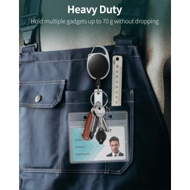 Uniclife ID Card Holder Horizontal Clear Plastic Case with Retractable Badge Reel Carabiner Hook Soft Waterproof Card Protector for IDs Credit Cards Proximity Cards Driving Licenses Pack of 5