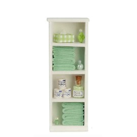 Melody Jane Dollhouse Narrow Shelf Green Towels & Accessories 1:12 Bathroom Furniture