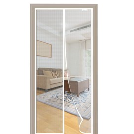 Magnetic Fly Screen Door, 80 x 240 cm, Latest Models, Fly Screen Balcony Door, No Drilling, Suitable for Balcony Doors, French Doors, Patio Doors White