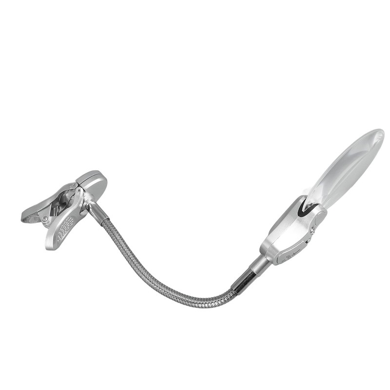 Magnifying Glass with Light Adjustable Flexible Gooseneck Clip On Magnifying