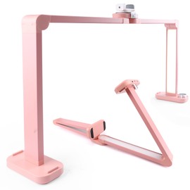 BQAN Nail Tech Lamp for Desk with Phone Holder, 33" 40W Foldable Table Lamp for Nail, Lash Eyelash Extension, Tattoo - 3 Modes 3000k-6000k LED Manicure Desk Light (Pink)
