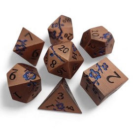 Mystic Empire Metal Blossom Dice Set (Copper with Blue)