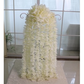 LUSHIDI 32.8Ft Artificial Silk Wisteria Vine Hanging Flowers Garland Home Outdoor Wedding Arch Garden Wall Decor,Pack of 10 (Champagne)