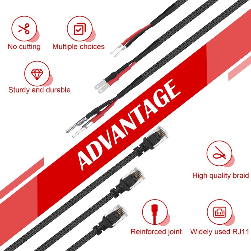 Upgraded Mirror Plug Wire Tap Radar Detector Hardwire Power Cord