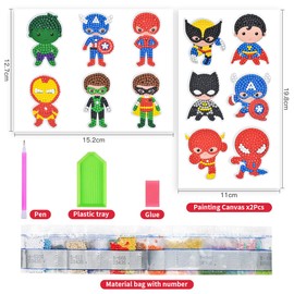 Tydeus Diamond Painting Children, Cartoon Theme Diamond Painting Kits, 12 Pieces Crystal Diamond Painting, DIY Full Crystal Rhinestone Diamond Painting Set, Diamond Painting Set for Adults Children