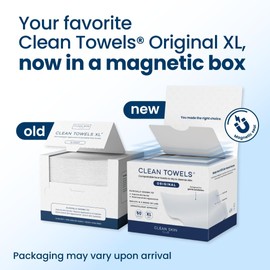 Clean Skin Club Clean Towels XL®, 100% USDA Biobased Face Towel, Disposable Face Towelette, Eczema Association Accepted, Makeup Remover Dry Wipes, Ultra Soft, 1 Pack, 50 Ct