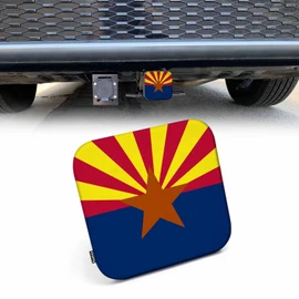 Beabes Hitch Receiver Cover Arizona State Flag, United States of America 2" Compatible with Trailer Hitch Tube Cover Plug Cap, Rubber Trailer Hitch Cover Towing Hitch Cover