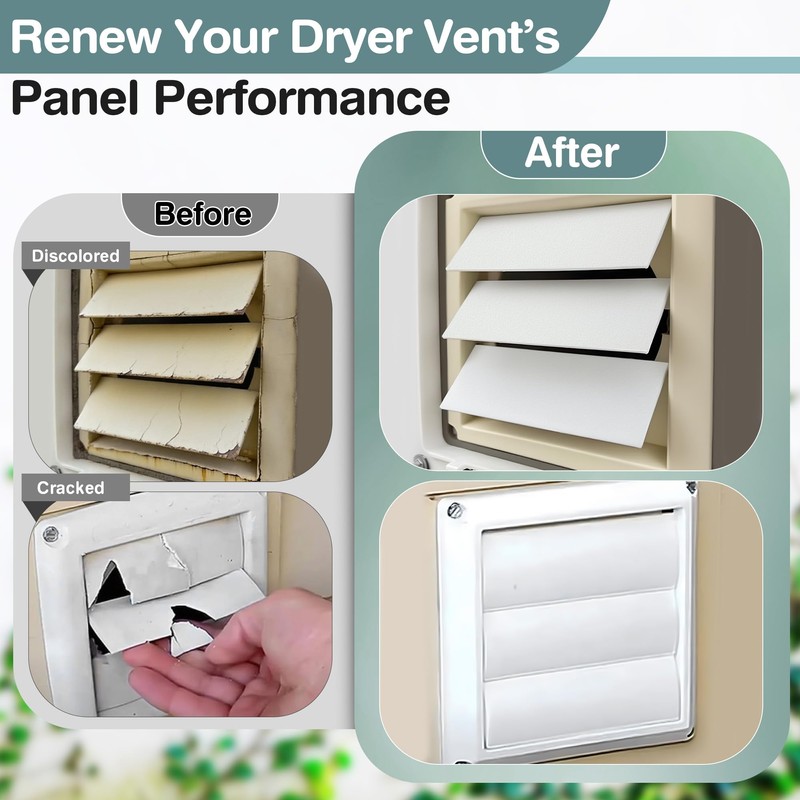 Saillong 4 inch Dryer Vent Louvers, 6 Pack White Dryer