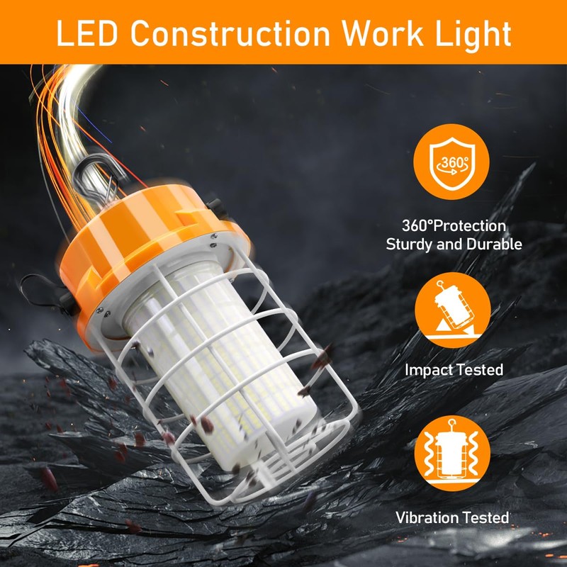 RIUVAO 80W LED Temporary Work Light 12000lm 5000K Daylight White