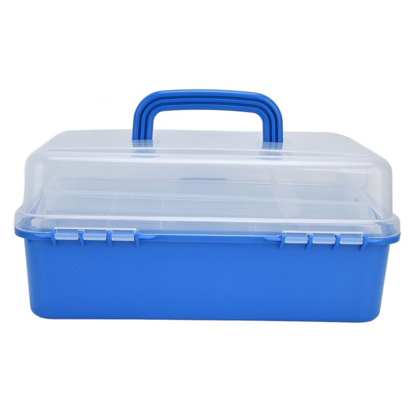 Plastic Storage Box Portable 3 Layer Folding Handheld Tool Organizer