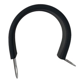 QWORK 25 mm Pipe Clamp P Clamp, Cable Clamp Rubber P Clips, Hose P Clips Made of 304 Stainless Steel with High-Quality Rubber Padding, Pack of 10