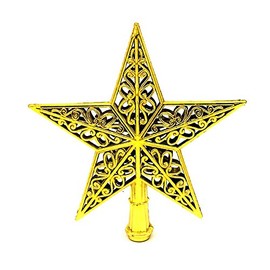 Giyomi Christmas Tree Ornaments Tree Top Decoration Star Christmas Tree Decoration Watermark Art Deco Arabesque 20cm Golden Tree Top Gold Silver Gold Silver 2 Colors 3 Kinds of Choice (Gold)
