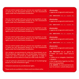 Kocak Gold 10 PCS Plastic Know Your Rights Immigration Red Card - Constitutional Rights Reminder - English Spanish Legal Protection Card