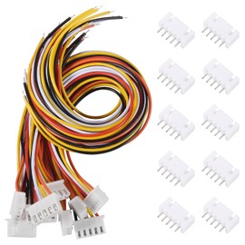 Alinan 20pcs JST-XH2.54mm 5 Pin Connector Kit, Included 10pcs Mini 5 Pin 26AWG Female Connector Plug with 200mm Cable Wire and 10pcs Micro 5Pin Male Connector Plug
