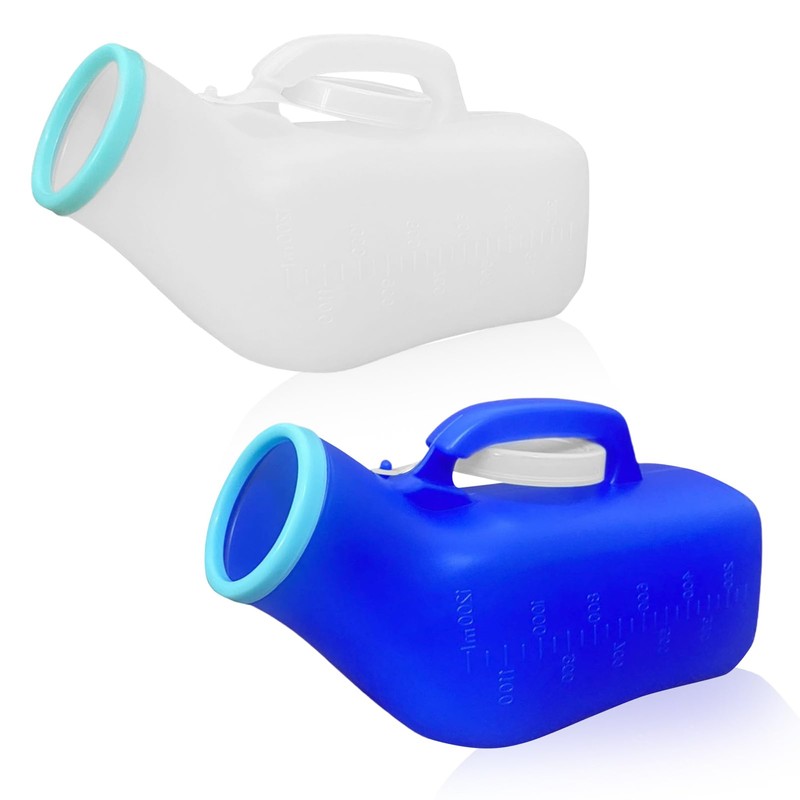2 Pack Urinal Bottles for Men,Urin-e Bottle with Lid Urin-e