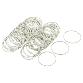 sourcing map 100 Pack Rubber Band Stretchable Rubber Elastic Band White 40mm x 1.4mm Hair Rubber Bands for Home Office