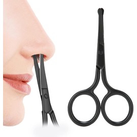 Tijeras Faciales para la Nariz Y la Oreja, Tijeras para el Pelo de la Nariz, Punta Redondeada, Bigote, Barba, Cejas Faciales, Recortador de Tijeras para Hombres