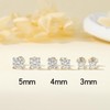 3 Pairs 14k Gold Studs Earrings for Women Hypoallergenic Cubic