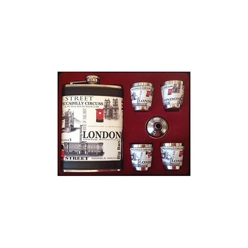 GMMH Original Hip Flask Set LN 35-28 London Stainless Steel