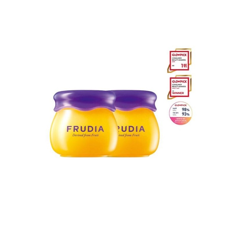 Frudia Blueberry High-Moisture Exfoliating Honey Lip Balm 2-Pack Set (+