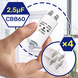 Capacitor 2.5µf 450V 50/60Hz Starting Capacitor Type CBB60 with an Operating Temperature from -40 to +85°C MONTERAL