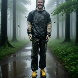 Fly Suits for Adults - Outdoor Fly Protection Suit with Hood | Summer Breathable Mesh, Protective Clothing with Gloves for Backyard Gardening Fishing Hiking Mountaineering