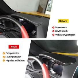 Center Console Dashboard Trim Cover Fit for Toyota Supra GR A90 A91 MK5 2019-2025, ABS Dash Panel Trim Cover, Console Panel Trim Cover Bezel, 1PCS, Carbon Fiber Pattern