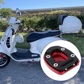 Be In Your Mind Motorcycle Stand Extension Pad Side Stand Plate Pad Compatible with Vespa GTS GTV GT Beverly400s Red