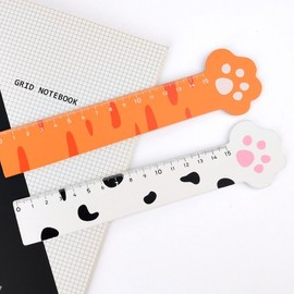 Cute Cat Paw 15cm White Ruler 7ea