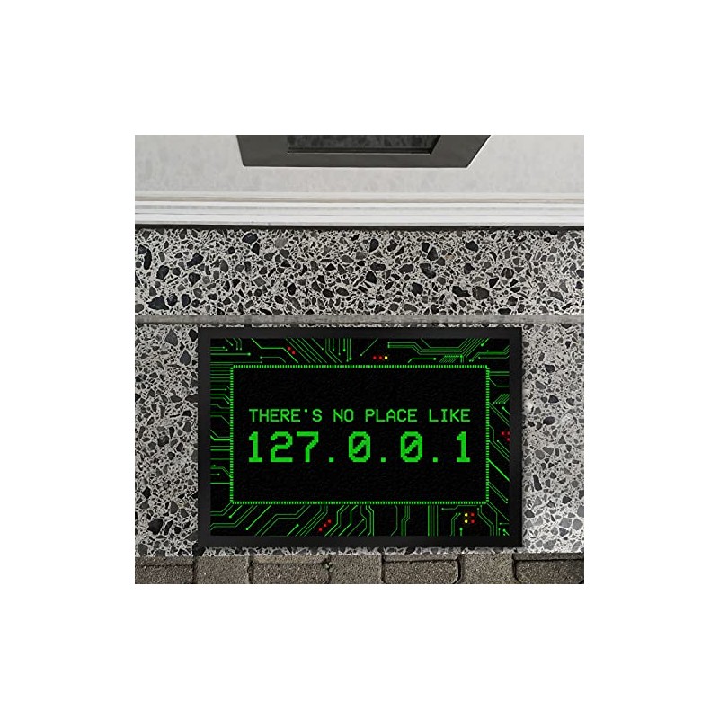 trendaffe Localhost Doormat with IP Address 127.0.0.1 in Green -