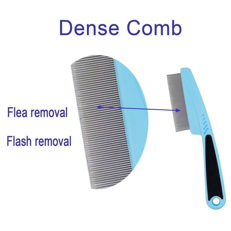 GNAWRISHING Flea Comb 4-Pieces Jade Green with High Strength Teeth