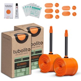 Tubolito Tubo-CX/Gravel TPU Inner Tube 700C x 32-50mm 2 Pack, 60mm Black Presta Valve | Light, Strong & Compact | Double Strength Butyl | Rim & Disc Brake Compatibility