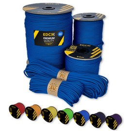 EdcX Paracord 4mm, 35+ Solid Colors (10m, 15m, 30m, 50m, 100m, 300m) | Ideal for Crafting, DIY, Camping, Survival, Outdoor | 100% Nylon Rope 4mm | Tactical Cord 550 Type III (Blue, 30 m)