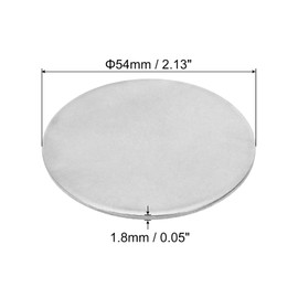 PATIKIL 54mm Steel Disc, 2Pcs Metal Stamping Blanks Tags Circle Round Metal Plate Strike DIY 304 Stainless Steel for Laser Engraving Stamping Craft Name Tag
