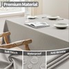 Veblandy Rectangle Tablecloth Weaved Textured Water Resistant Spill Proof Table