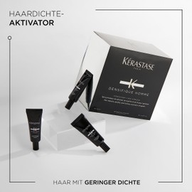 Kérastase | Strengthening and Strengthening Hair Treatment for Fine and Thin Men's Hair, Cure Densifique Homme, Densifique, 30 Tubes of 6 ml