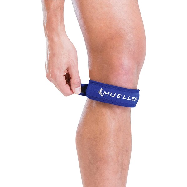 Mueller Jumper's Knee Strap, Blue, One Size Fits Most | Single Strap Knee Brace