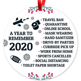 Soul Décor 2020 Christmas Ornaments, Quarantine Christmas Decorations, Toilet Paper Crisis, Large 3.75" Round Metal Ornament, Velvet Pouch Included