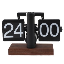 Flip Desk Clock Vintage 24 Hours Anti Slip Base Rotary Knob Adjustable Battery Powered Digital Flip Down Clock for Living Room Office