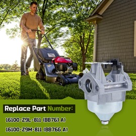 GCV170 Carburetor w/Air Filter Kit for Honda GCV170 GCV170LA GCV200LA HRN216 HRX217 G5B G5BR S3C S3L Engine Replace 16100-Z9L-811 16100-Z9M-811 with Spark Plug Gasket Carb Tune up Kit